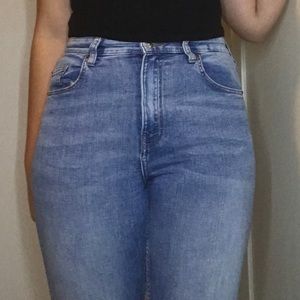 H&M High-Waisted Blue Jeans